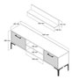 Hanah Home Mueble TV Riga Blanco 140x48x30cm Tablero Melamina 18mm Estante Pared 80cm